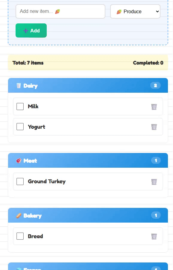 Grocery List Generator